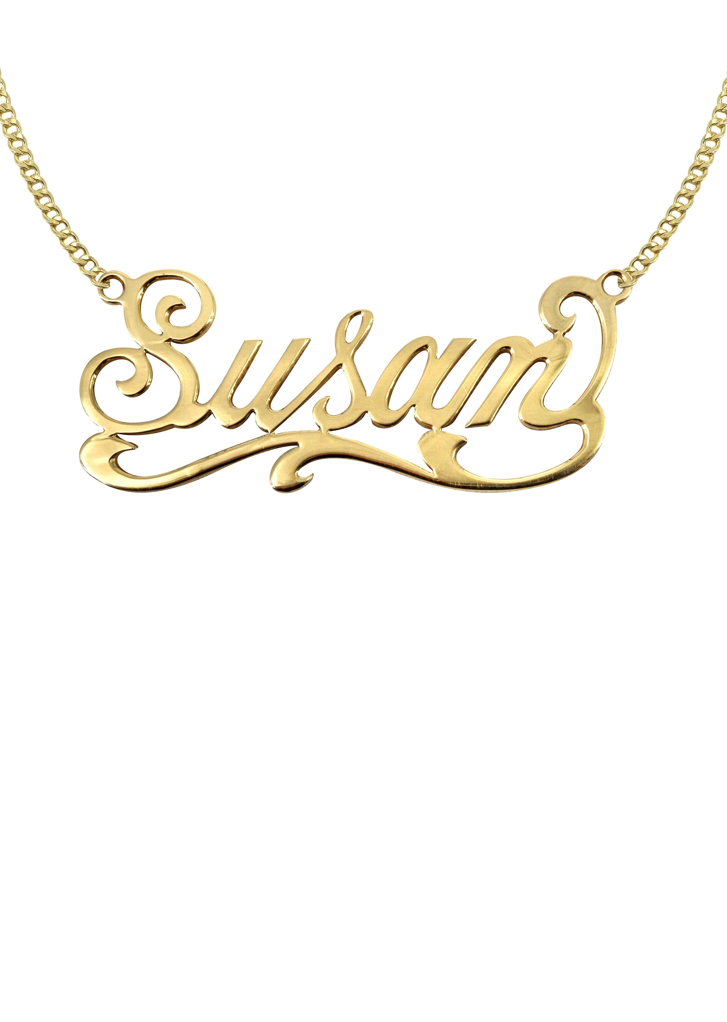 Manufacturer 16 14K Gold Plain Gold Name Plate Necklace | Style #82