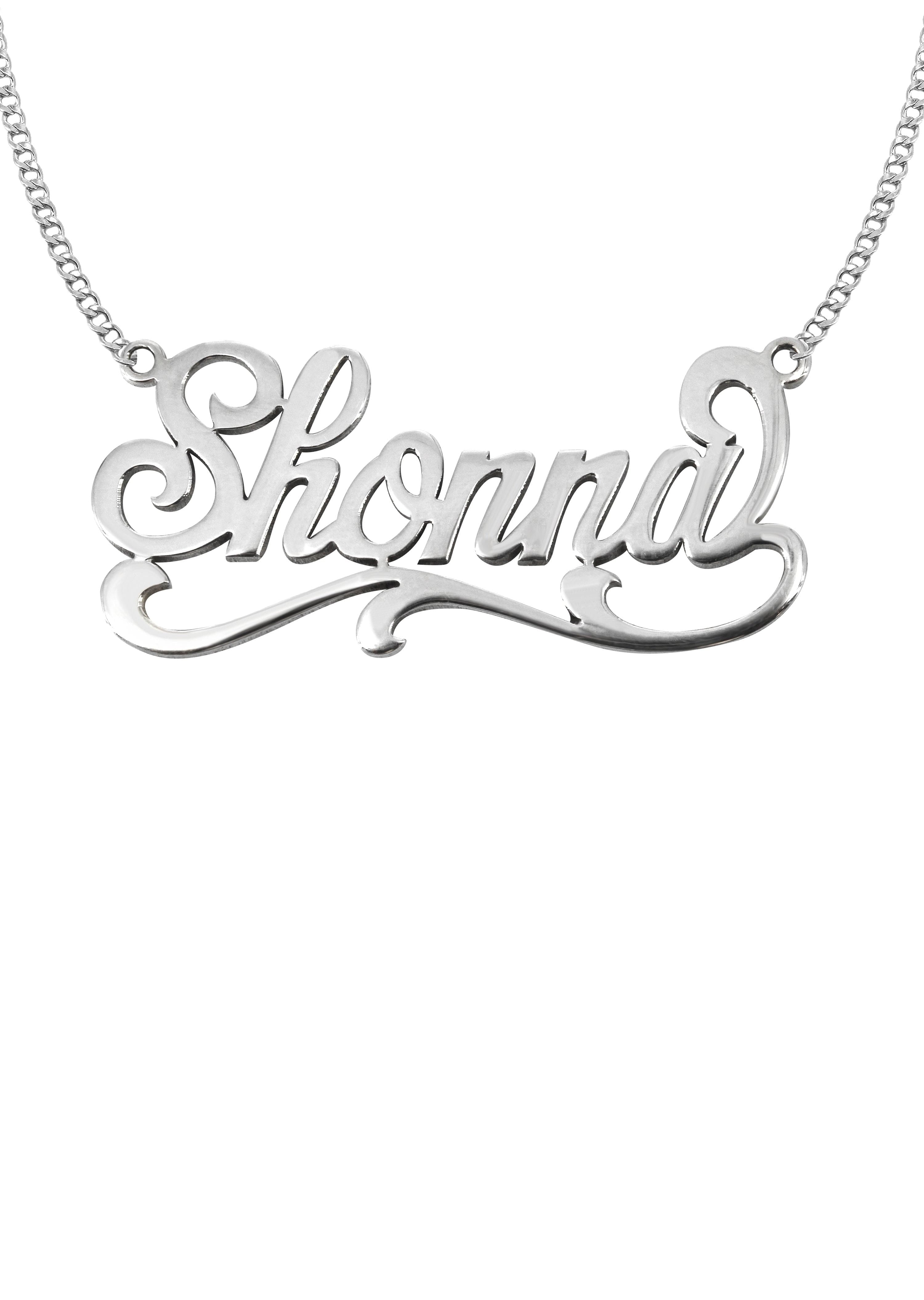 Manufacturer 16 14K White Gold Name Plate Necklace | Style #123