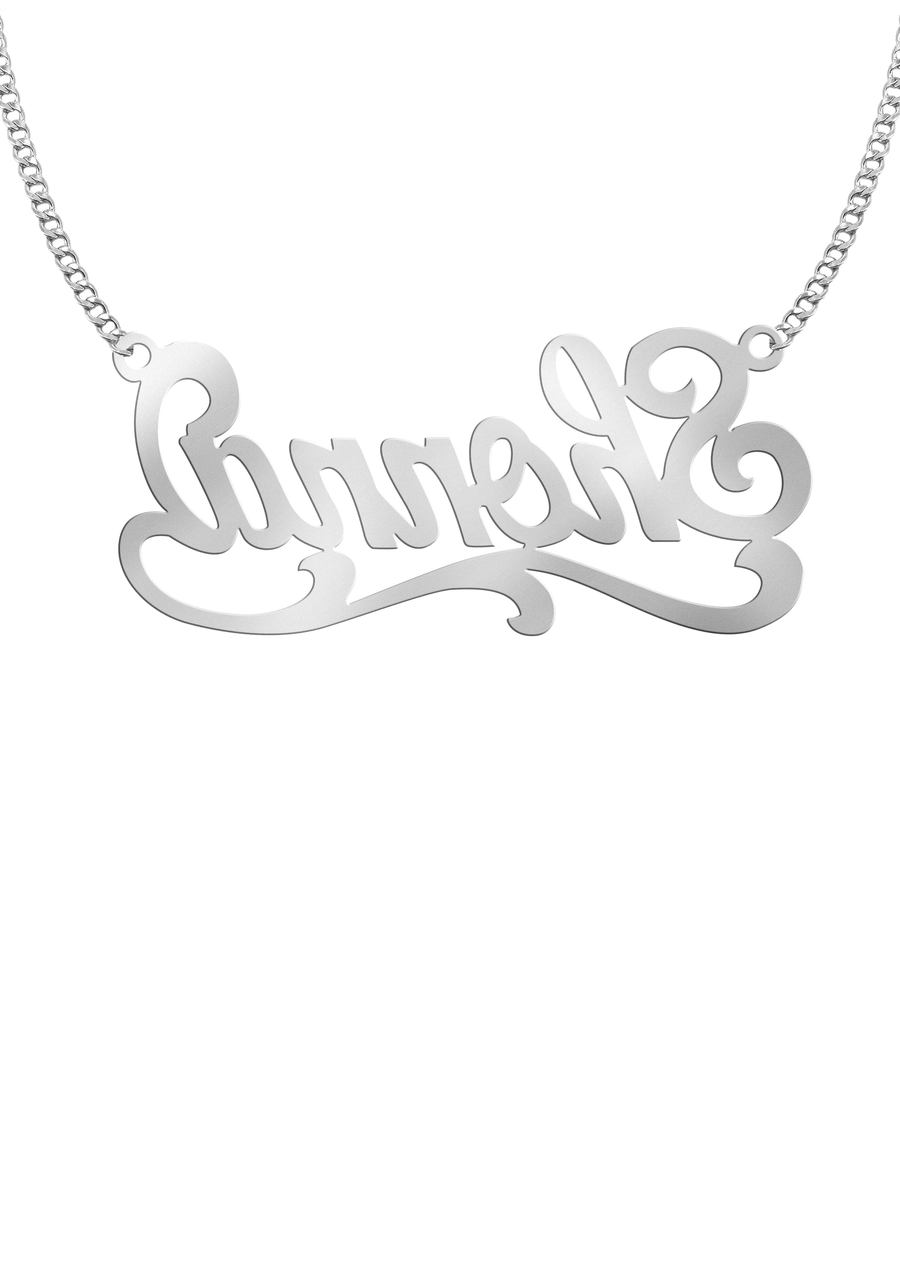 Manufacturer 16 14K White Gold Name Plate Necklace | Style #123