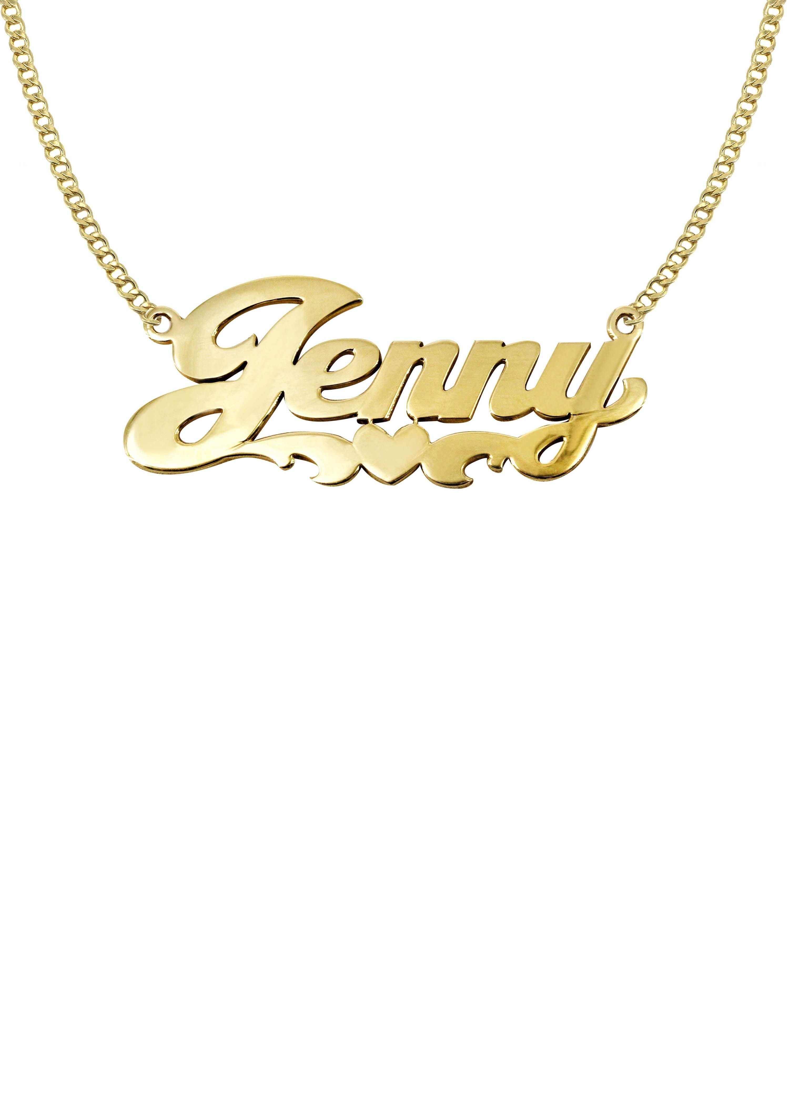 Manufacturer 16 14K Gold Plain Heart Name Plate Necklace | Style #67