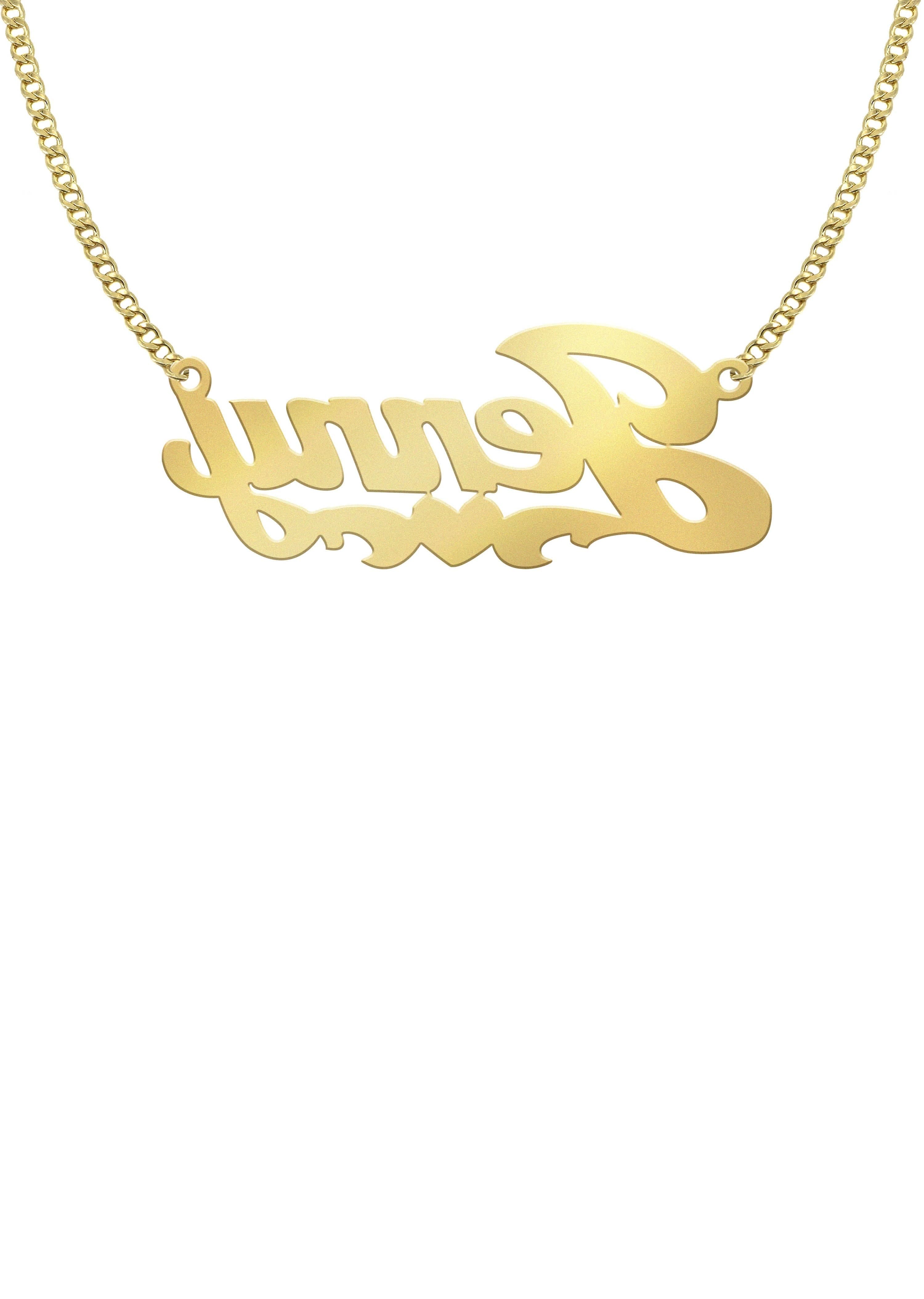 Manufacturer 16 14K Gold Plain Heart Name Plate Necklace | Style #67