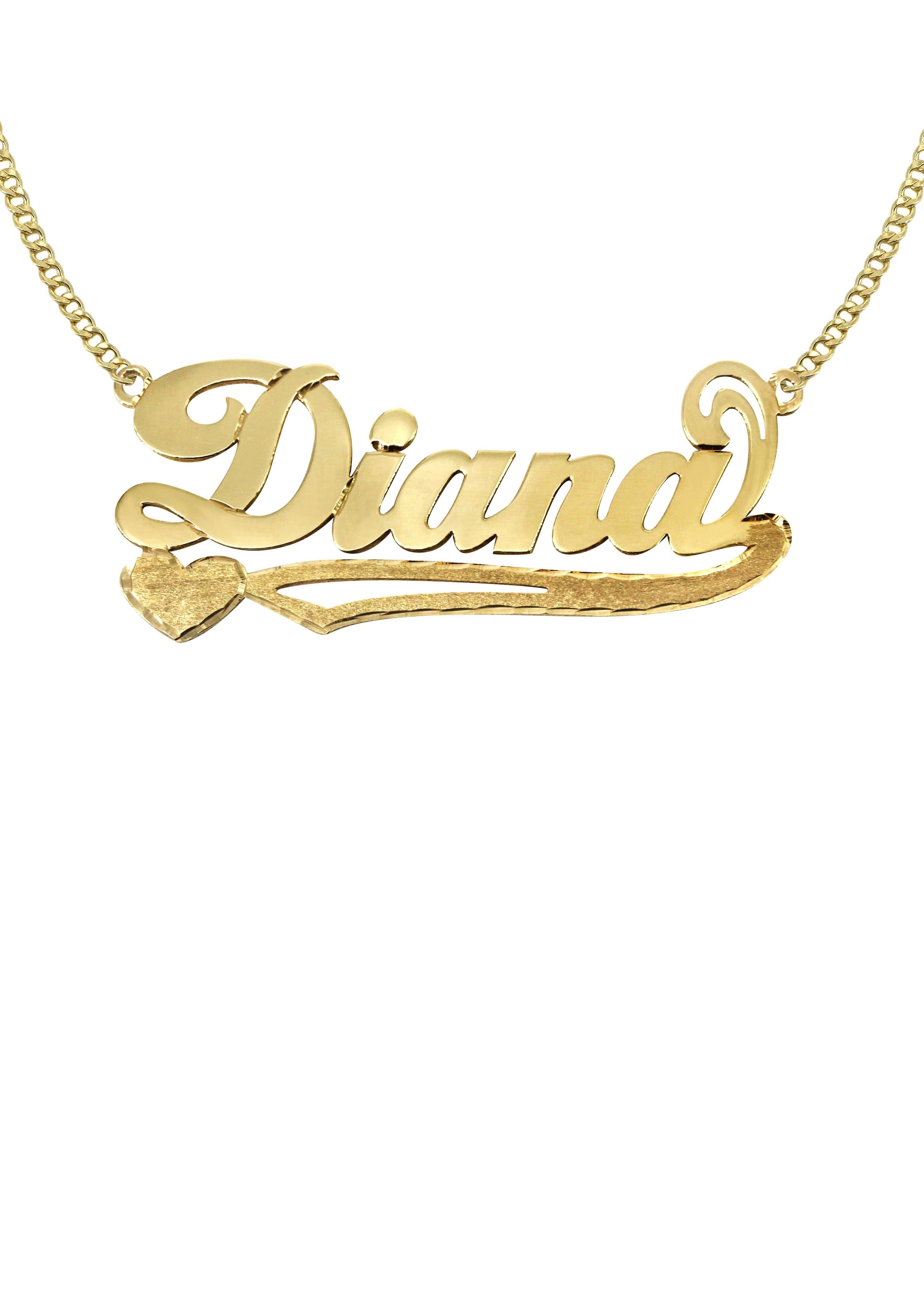 Manufacturer 16 14K Gold Plain Name Plate Necklace | Style #85