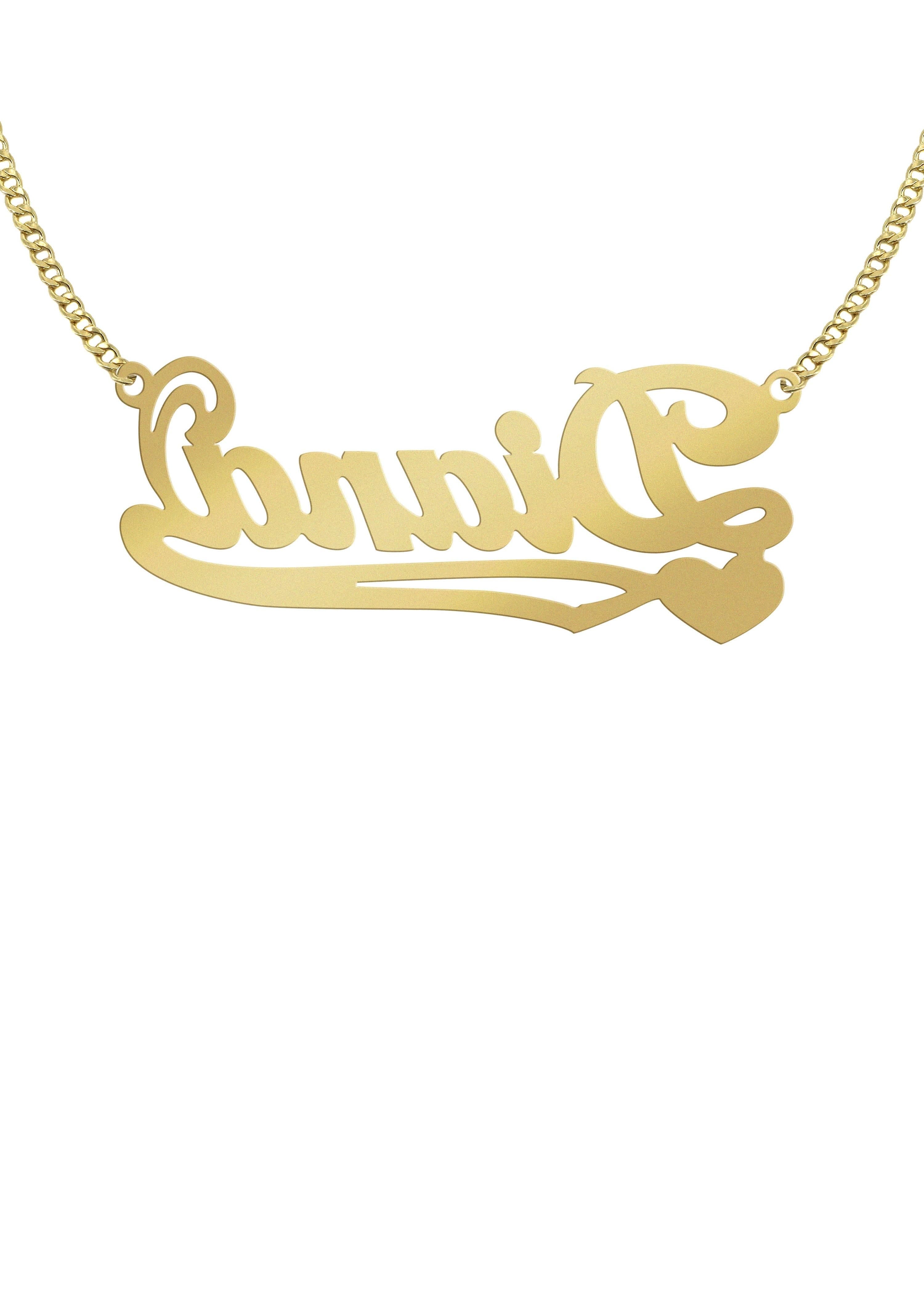 Manufacturer 16 14K Gold Plain Name Plate Necklace | Style #85