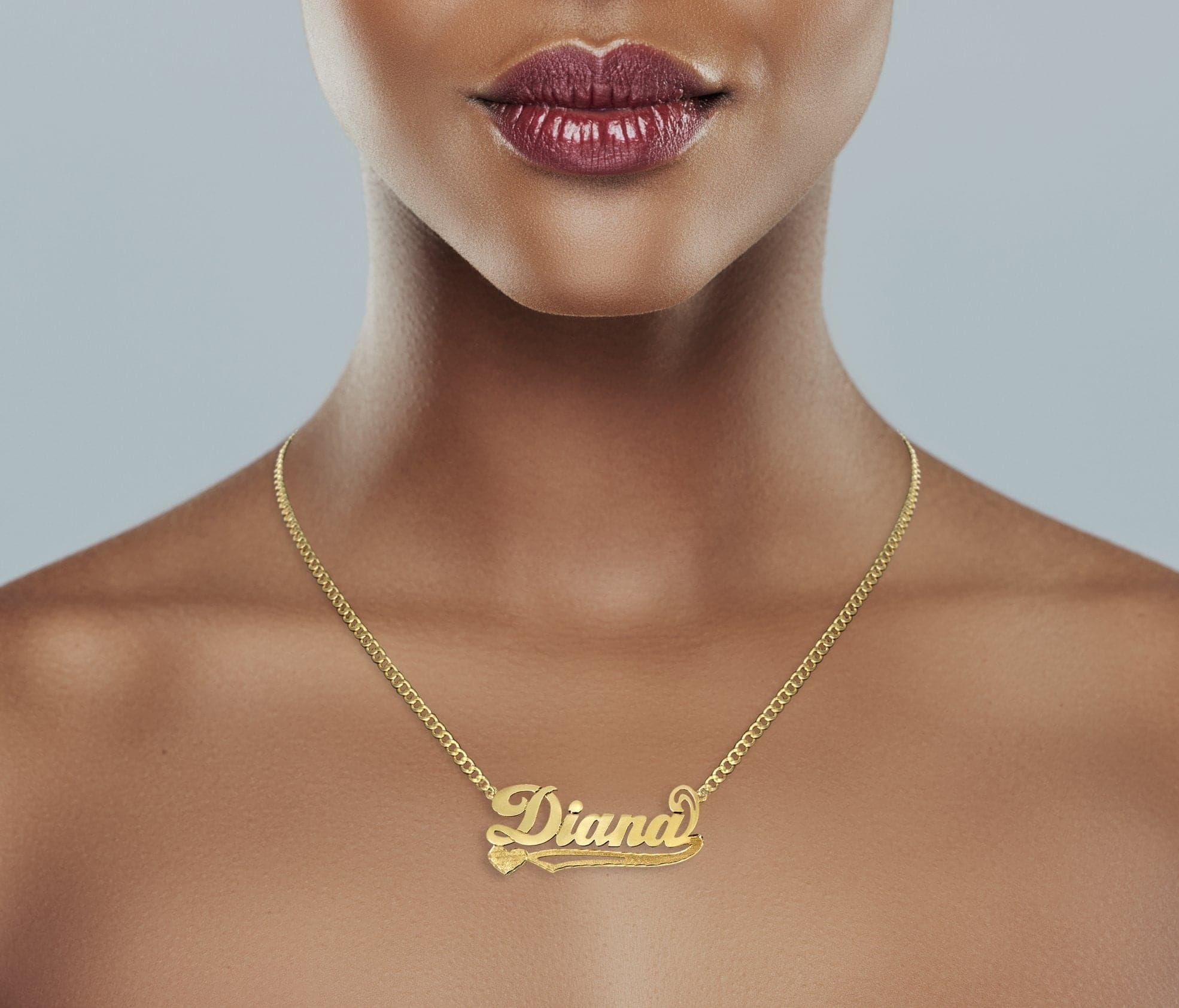 Manufacturer 16 14K Gold Plain Name Plate Necklace | Style #85