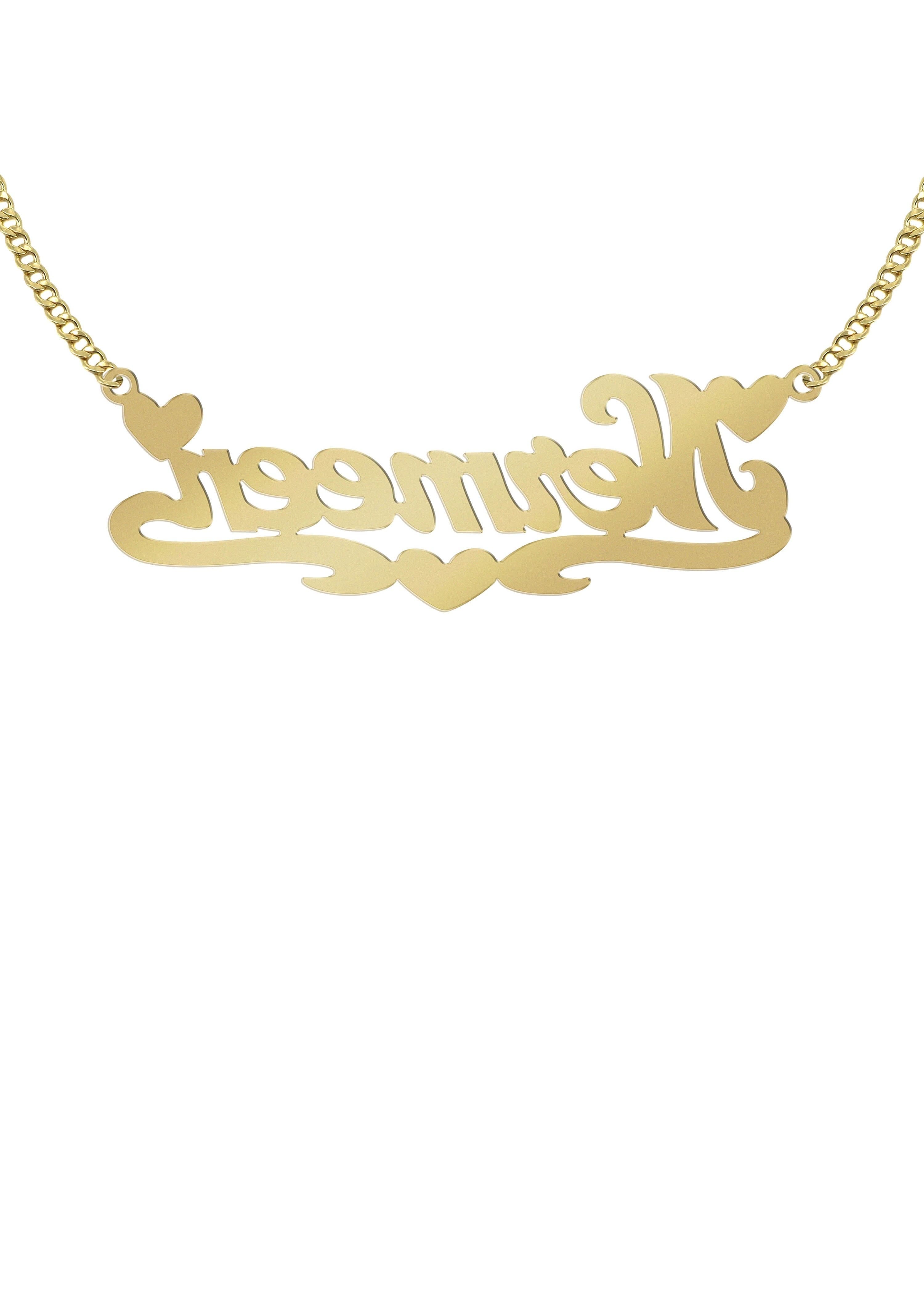 Manufacturer 16 14K Gold Two Tone Hearts Name Plate Necklace | Style #23