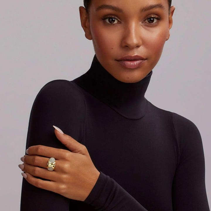 Lagos Embrace Two - Tone x Caviar Dome Ring - 03 - 80517