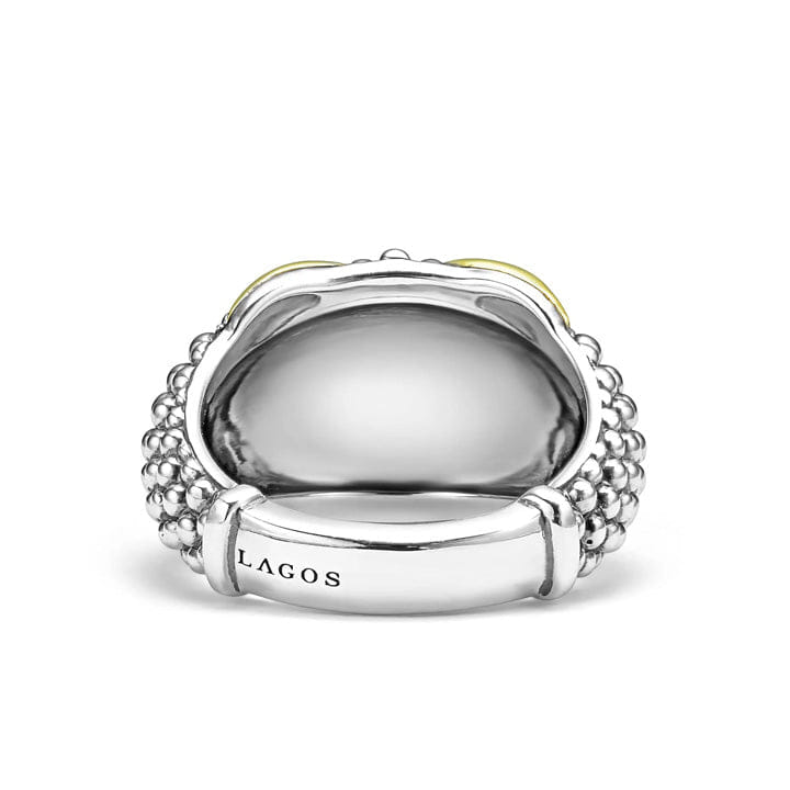 Lagos Embrace Two - Tone x Caviar Dome Ring - 03 - 80517