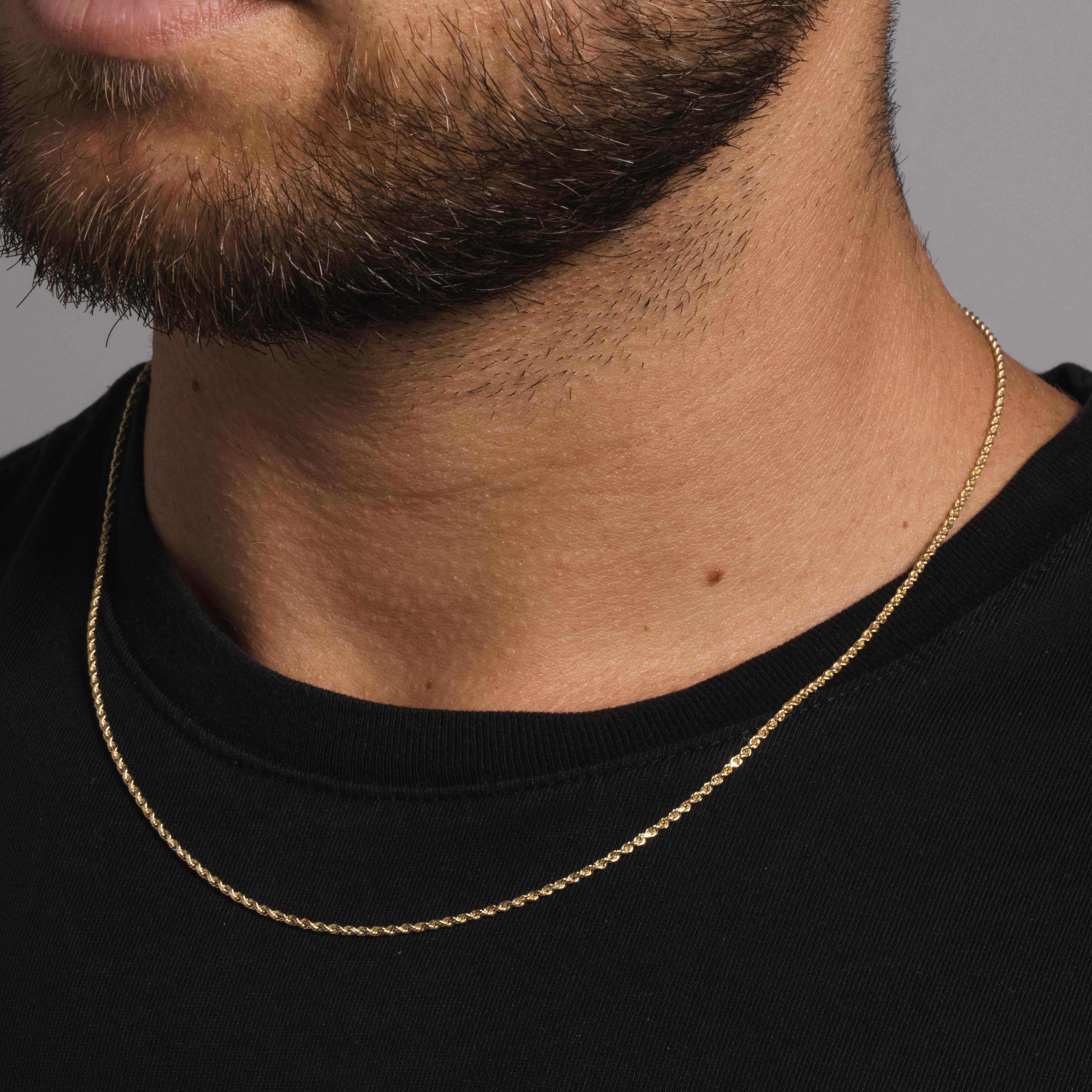 GLD Men Solid Gold Rope Chain (1.5 mm)