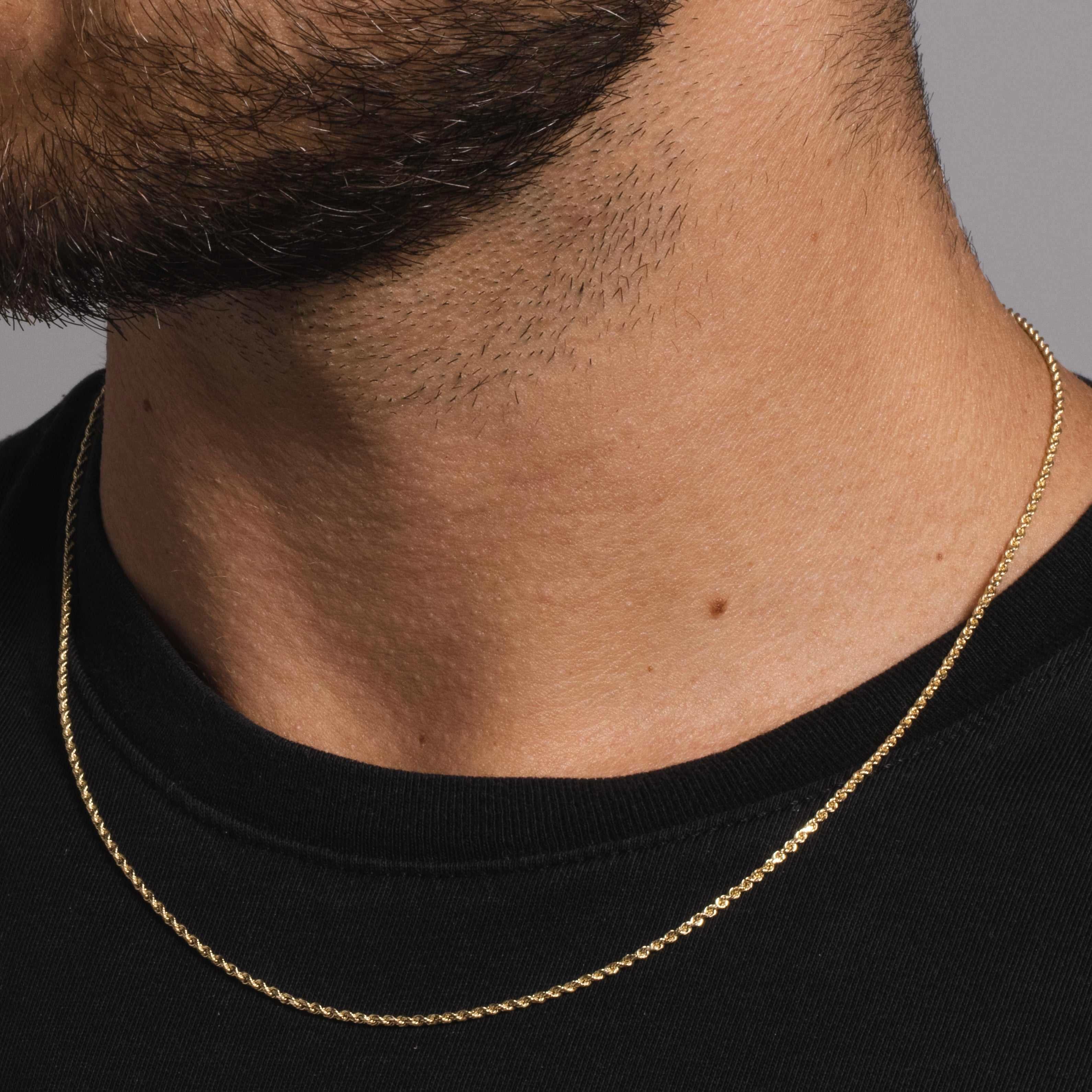 GLD Men Solid Gold Rope Chain (1.5 mm)