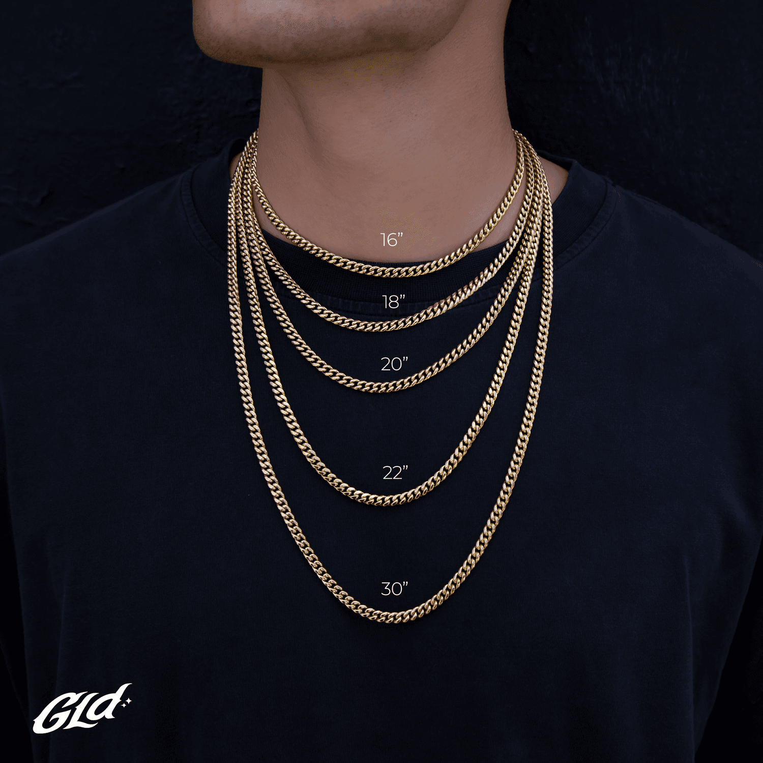 GLD Men Solid Gold Rope Chain (1.5 mm)