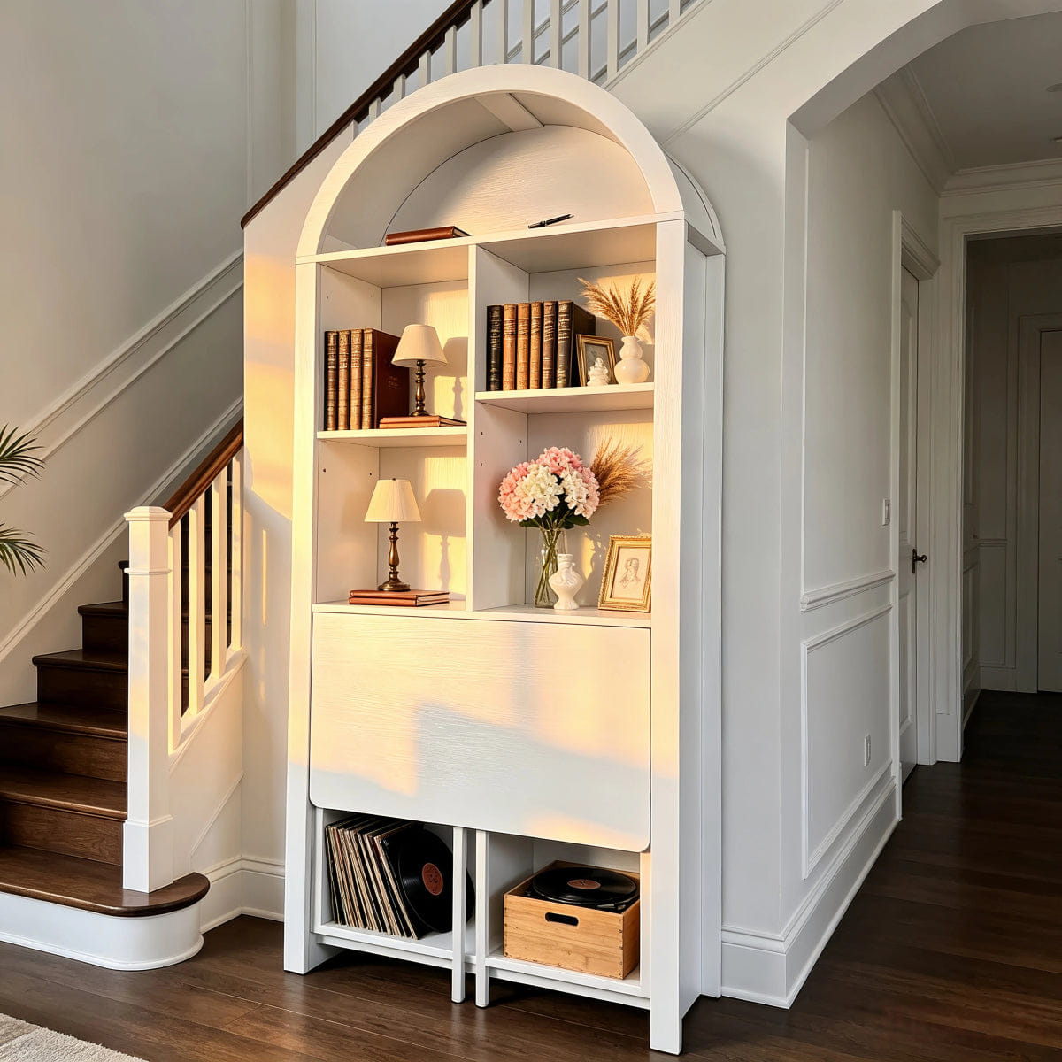 CRAFT Streamdale Folding Craft Desk with Storage Shelves and Convertible Bookshelf