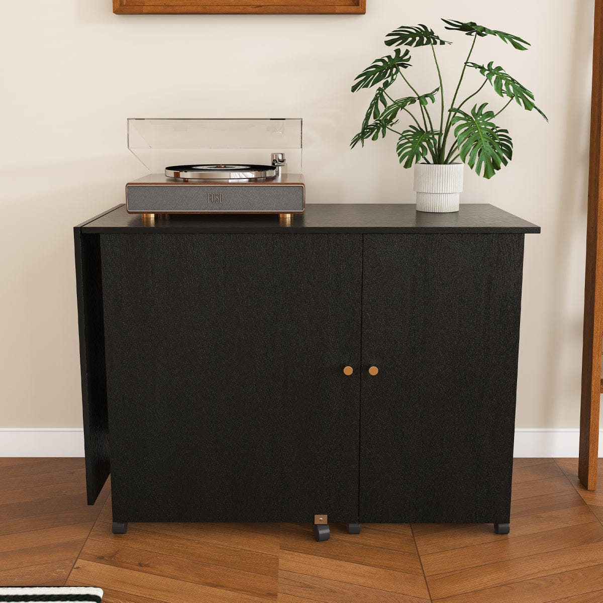 CRAFT Streamdale Foldable Sewing Machine Table & Craft Station with Storage (Black)