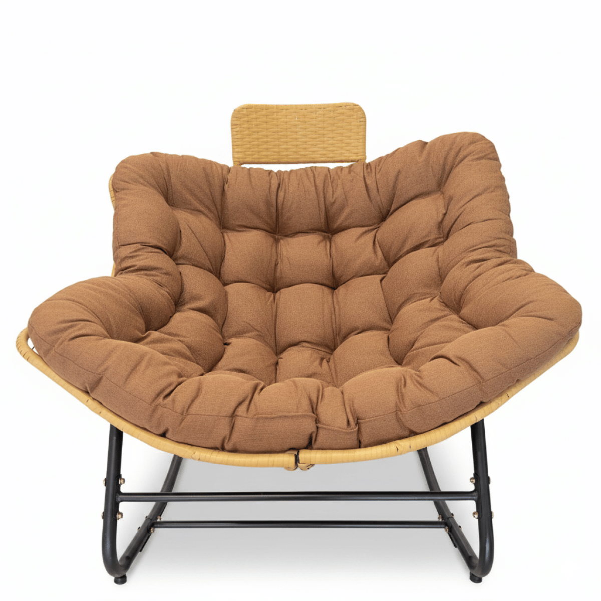 OUTDOOR Streamdale Outdoor Papasan Wicker Rocking Chair with Thick Cushion and Head Pillow