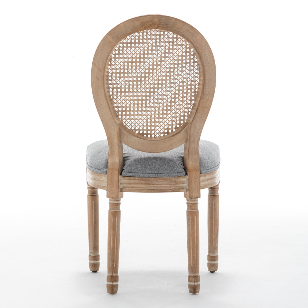 !SOLID Streamdale Solid Wood Rattan Dining Chairs with Cushioned Seats, Grey, Set of 2