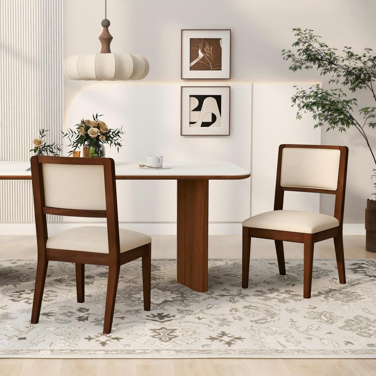 WOOD Streamdale Set of 2 Upholstered Rubber Wood Dining Chairs
