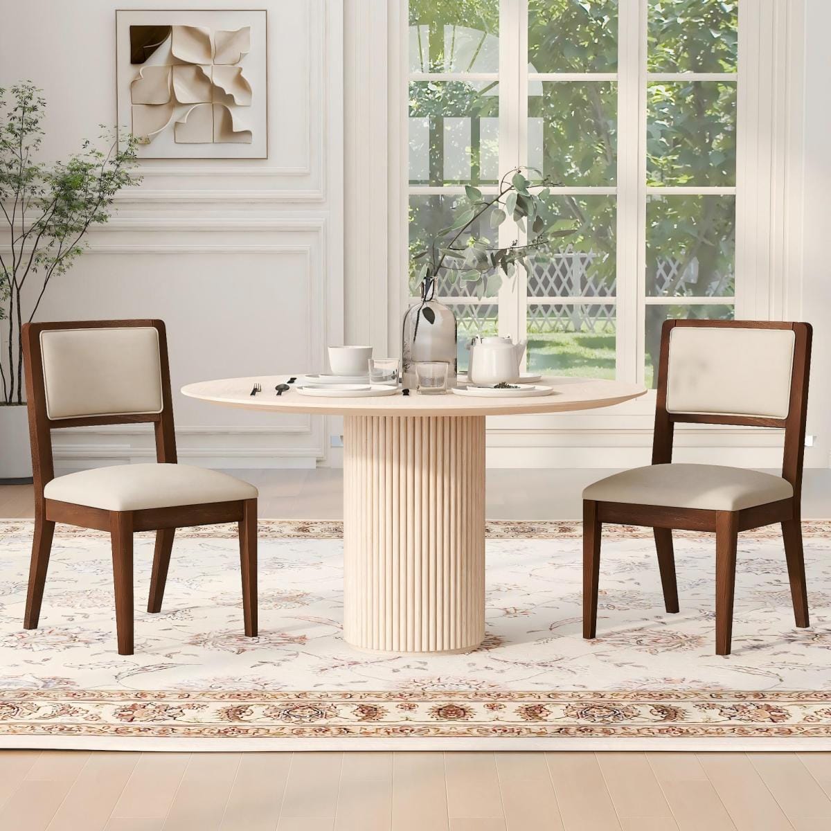 WOOD Streamdale Set of 2 Upholstered Rubber Wood Dining Chairs
