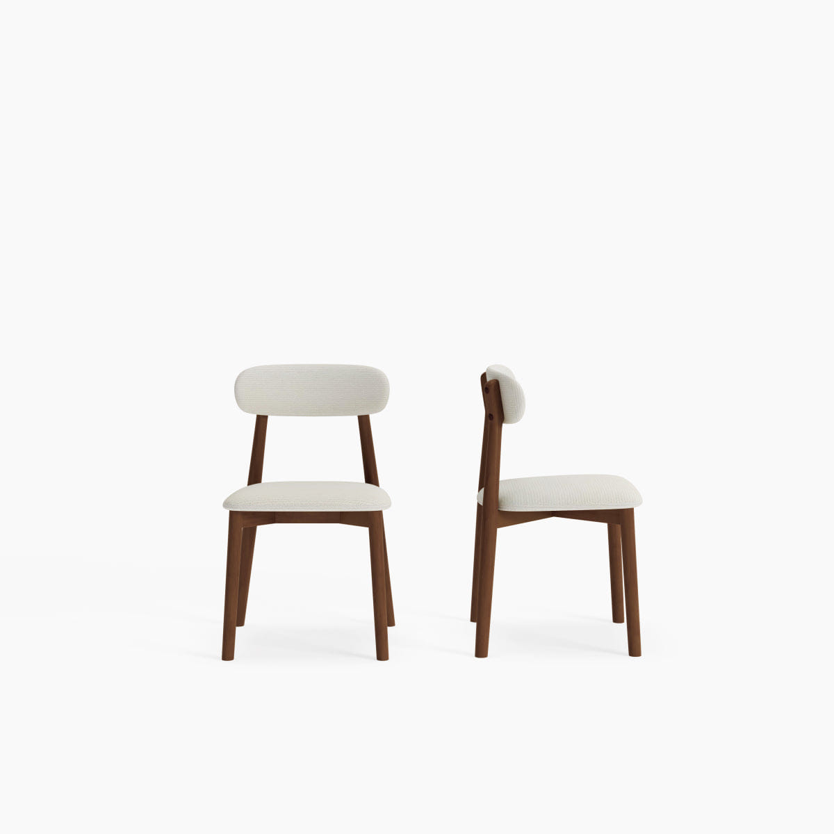 !SOLID Streamdale Solid Wood Dining Chairs Set of 4, Chenille Upholstered, Beige