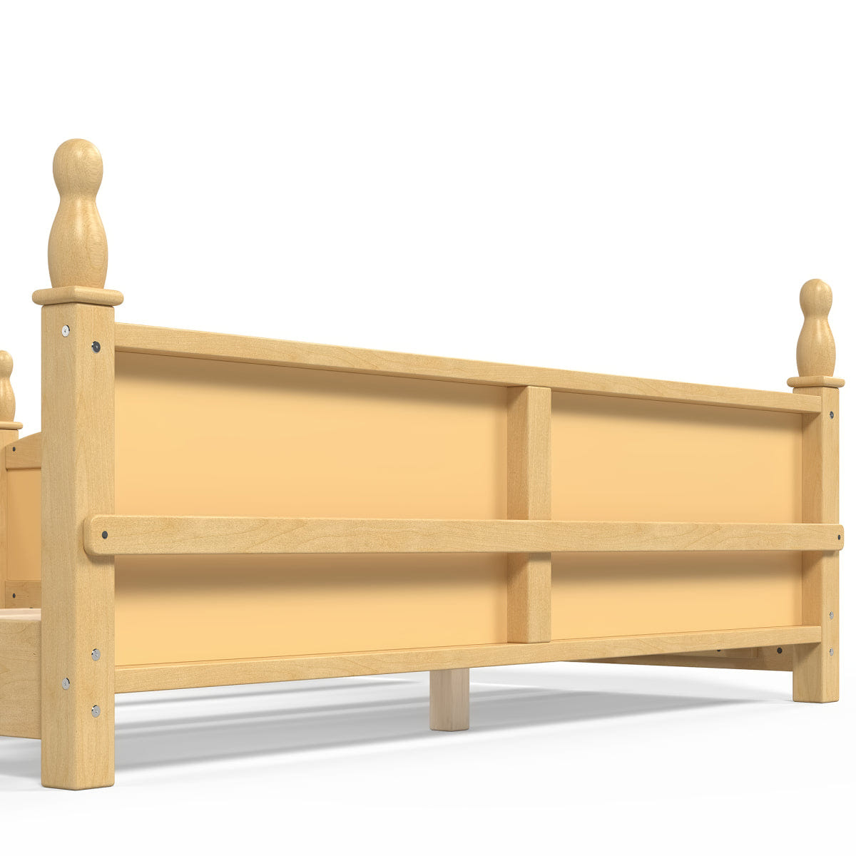 FLOOR Streamdale Queen Montessori Floor Bed with Guardrails, Bookshelf & Natural Finish