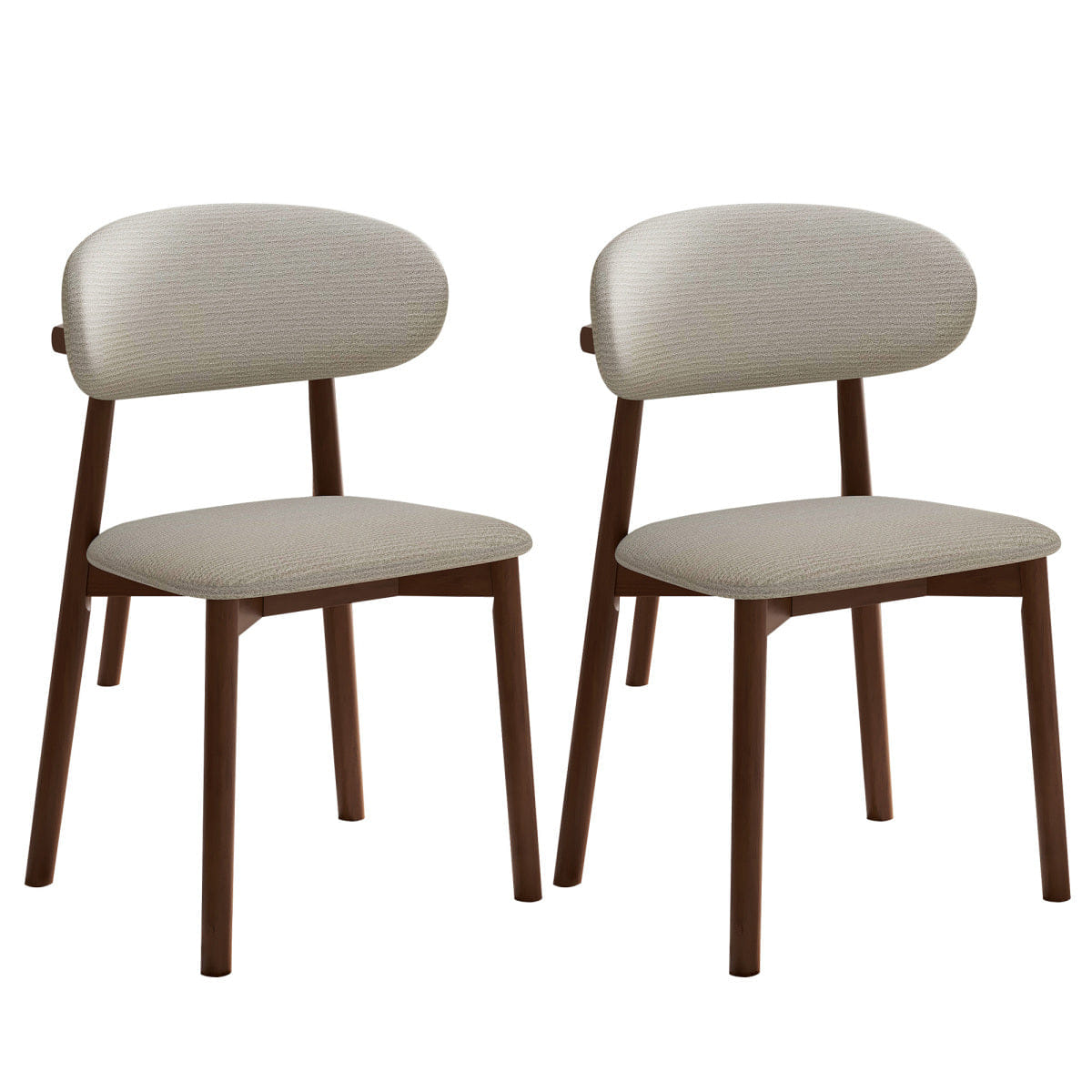 !SOLID Streamdale Solid Wood Chenille Dining Chairs, Set of 2, Beige