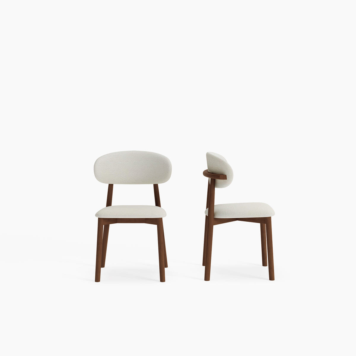 !SOLID Streamdale Solid Wood Chenille Dining Chairs, Set of 2, Beige