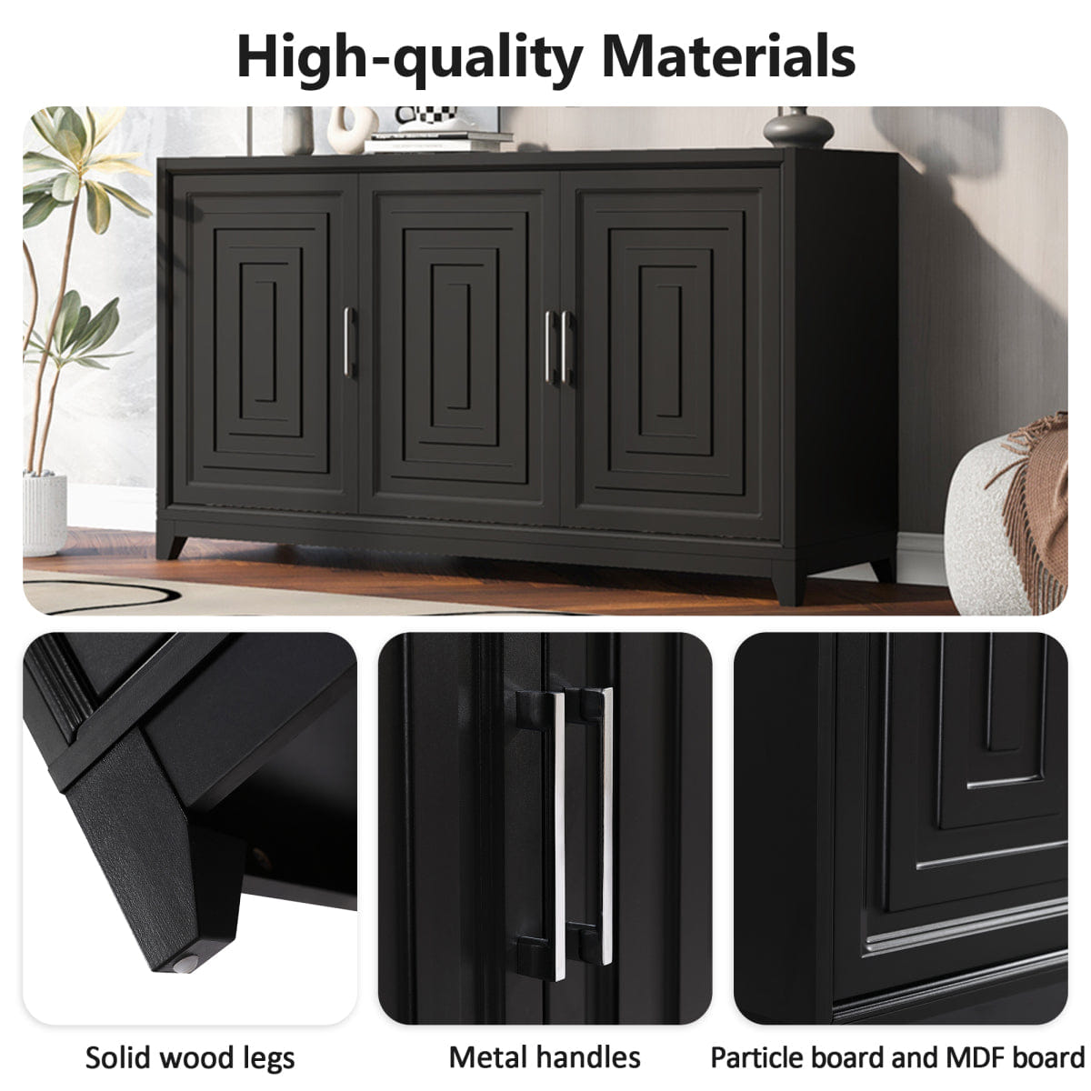 WOOD Streamdale Modern Wood TV Stand for TVs up to 65 Inches with Storage Cabinet