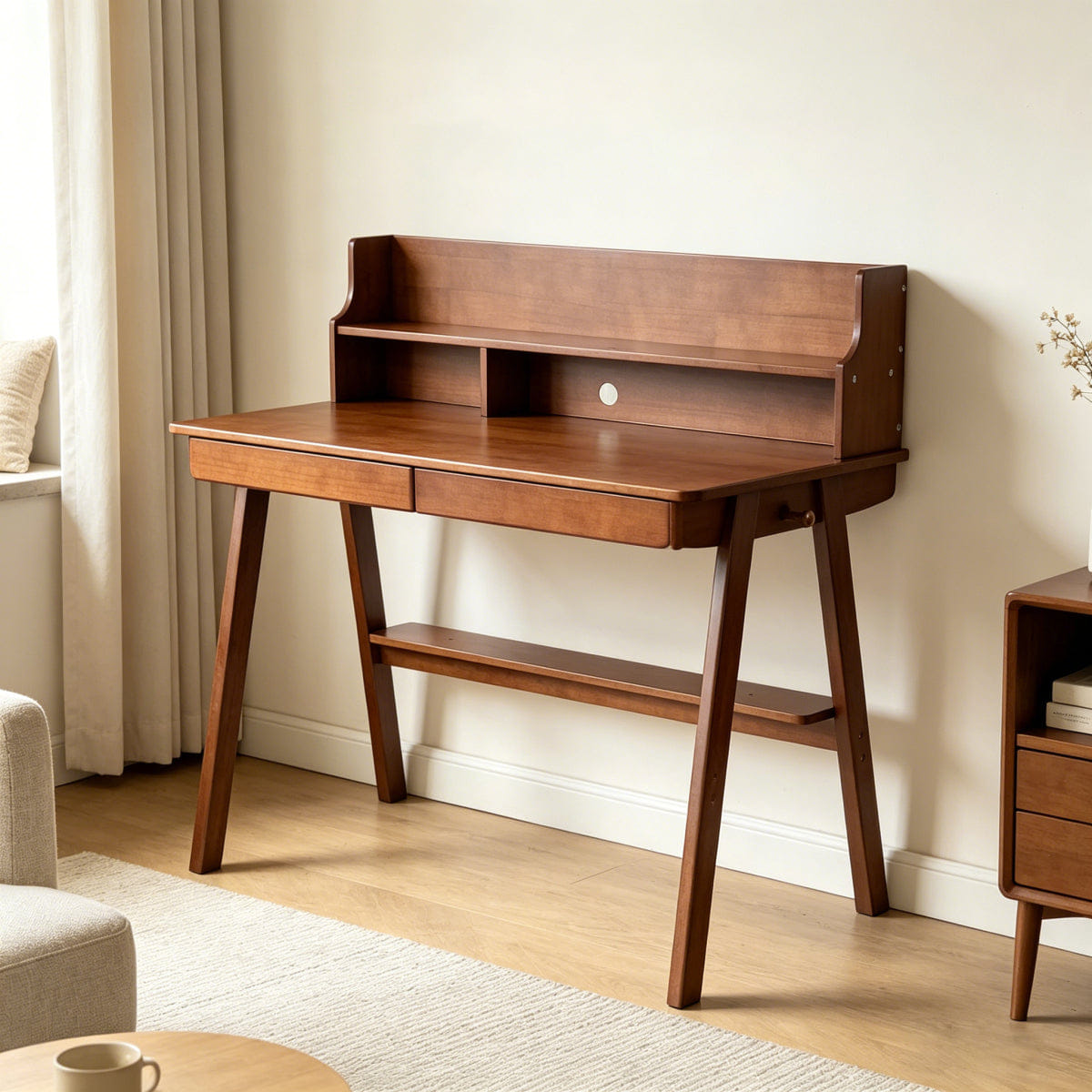 Drawer Streamdale Solid Wood Mid - Century Modern Computer Desk with Drawer