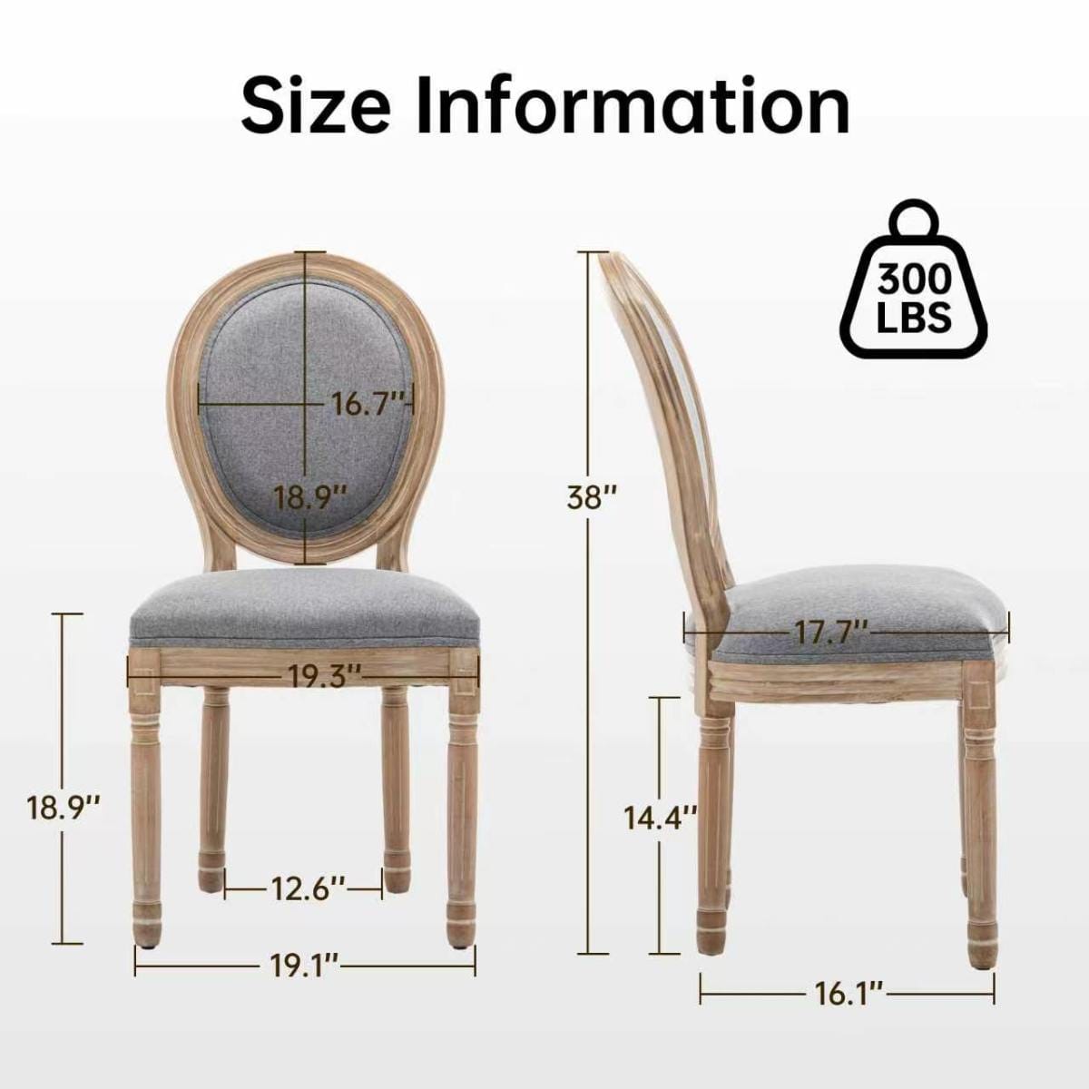 !SOLID Streamdale Farmhouse Solid Wood Dining Chairs, Grey, Set of 2