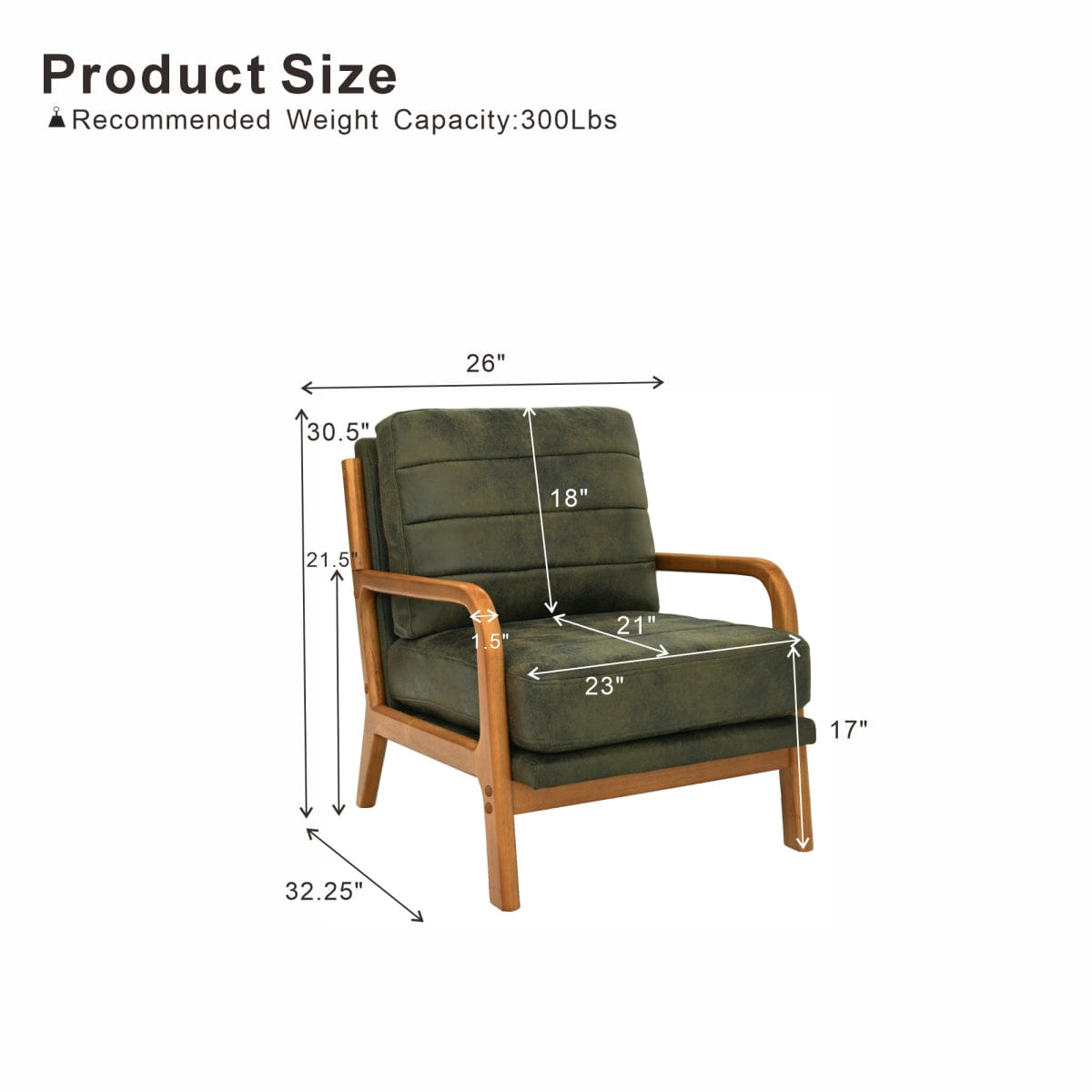 !SOLID Streamdale Solid Wood Accent Chair with Foil Fabric and Memory Foam Cushion