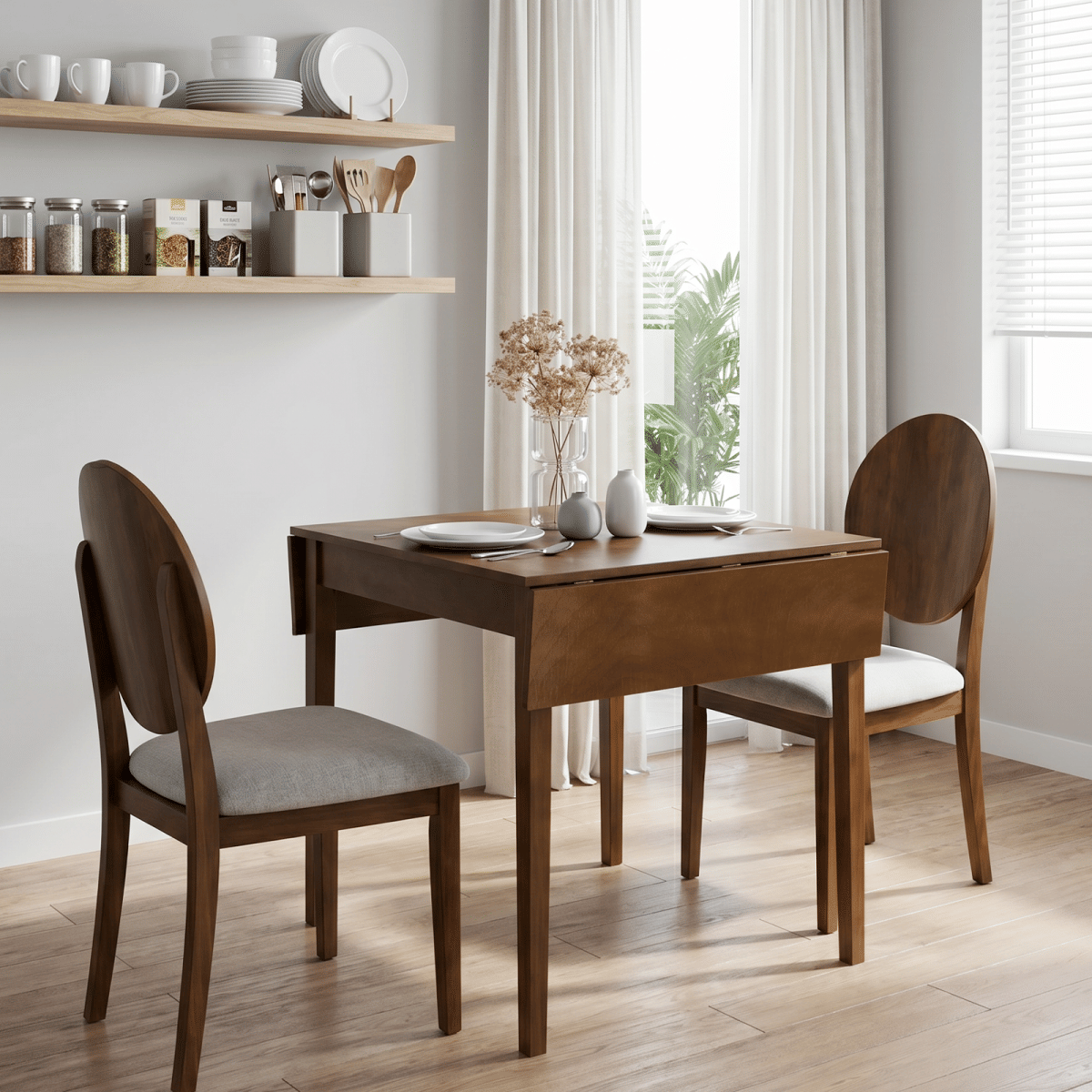 WOOD Streamdale Extendable Wood Dining Table for Small Spaces (Walnut)