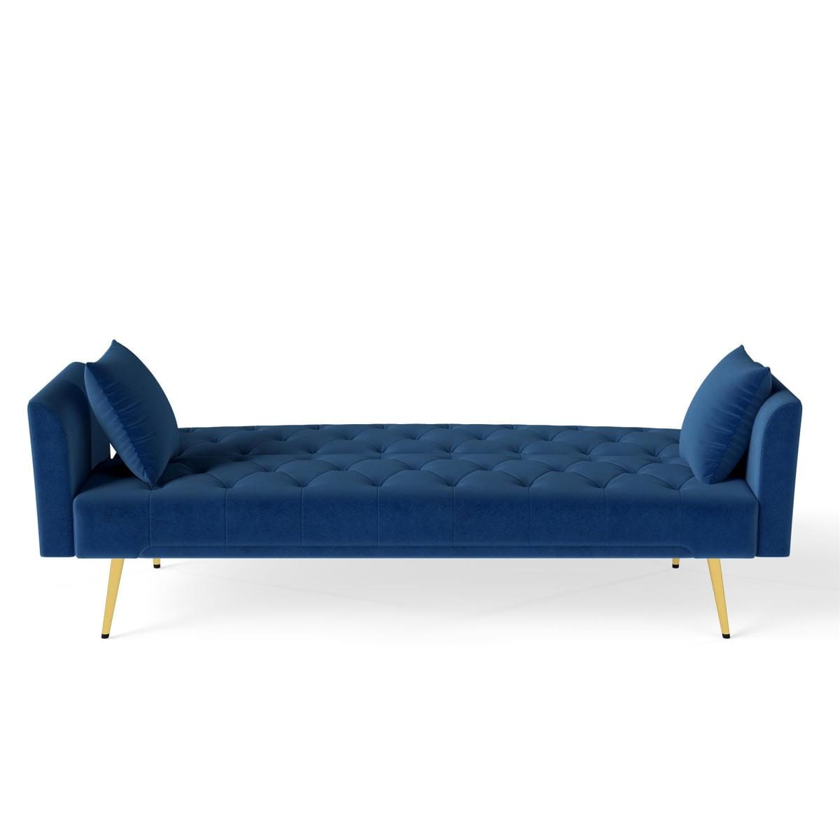 Blue Velvet Streamdale 72" Blue Velvet Tufted Convertible Sleeper Sofa Modern Retro