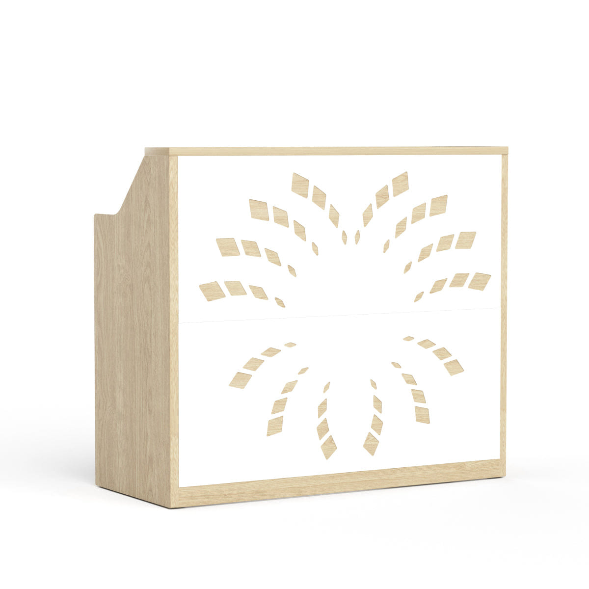 RECEPTION Streamdale 46.5" Modern Reception Desk with Storage Cabinet, Natural & White