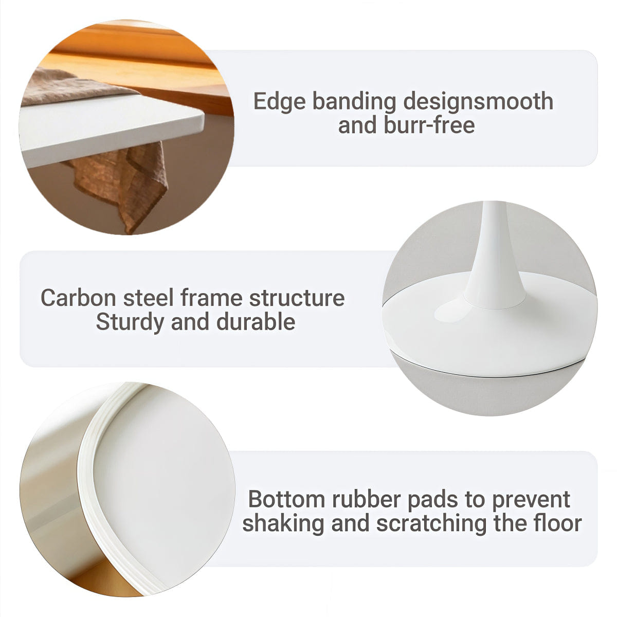 WHITE* Streamdale Square 24" Tulip Dining Table, Mid Century Modern Bistro Table, White