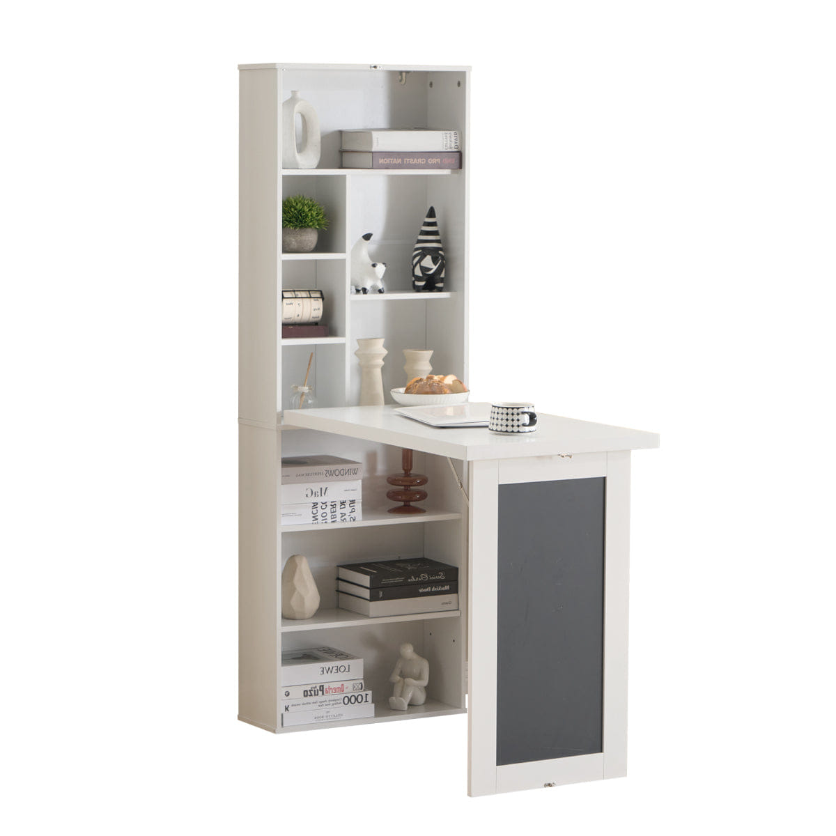 WHITE* Streamdale Fold - out Wall Mount Convertible Writing Desk and Storage Cabinet (White)
