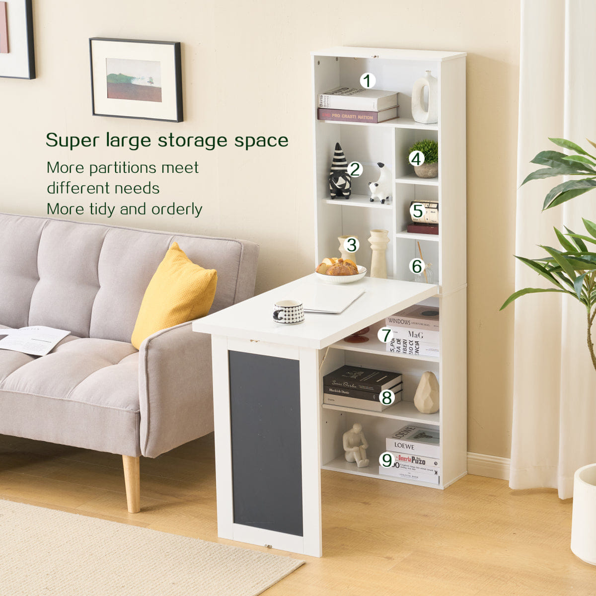 WHITE* Streamdale Fold - out Wall Mount Convertible Writing Desk and Storage Cabinet (White)