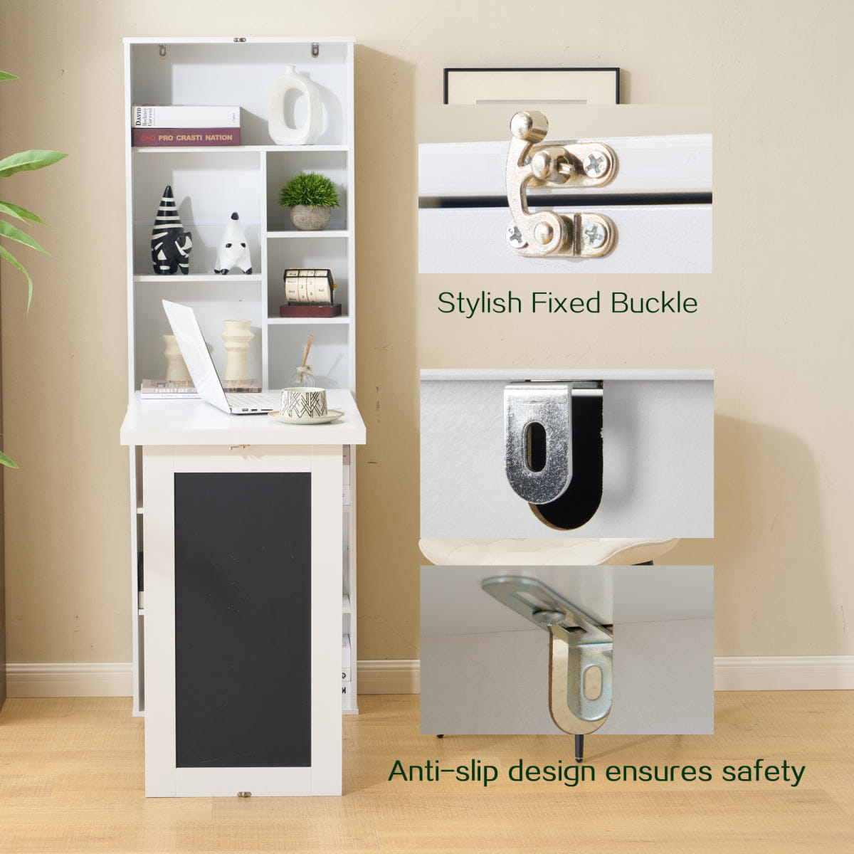 WHITE* Streamdale Fold - out Wall Mount Convertible Writing Desk and Storage Cabinet (White)