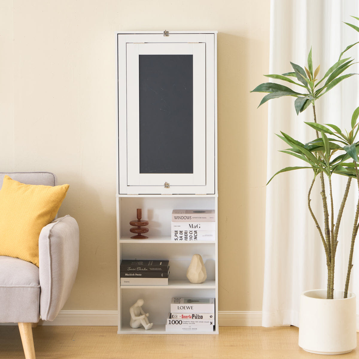 WHITE* Streamdale Fold - out Wall Mount Convertible Writing Desk and Storage Cabinet (White)