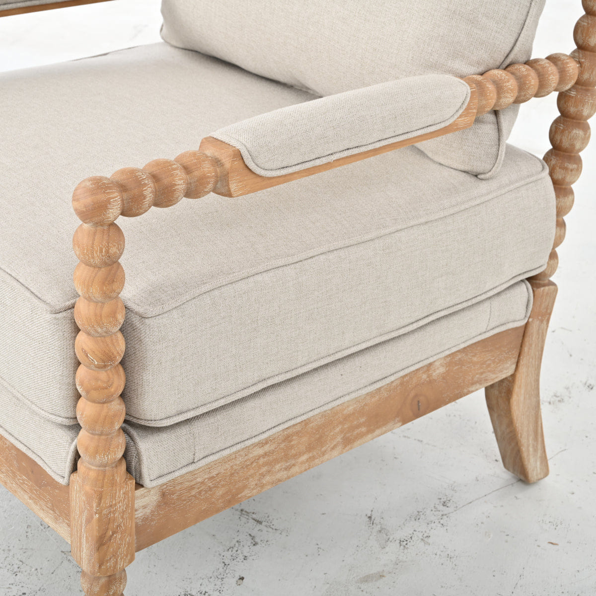 WOOD Streamdale Rubber Wood Upholstered Accent Chair with High - Density Cushion