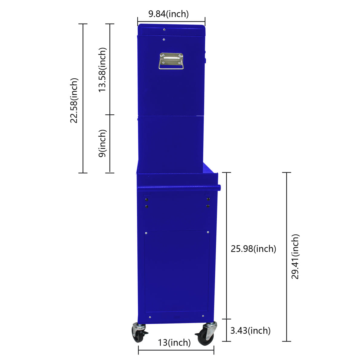 Drawer Streamdale 6 - Drawer Rolling Tool Chest & Detachable Storage Cabinet, Blue