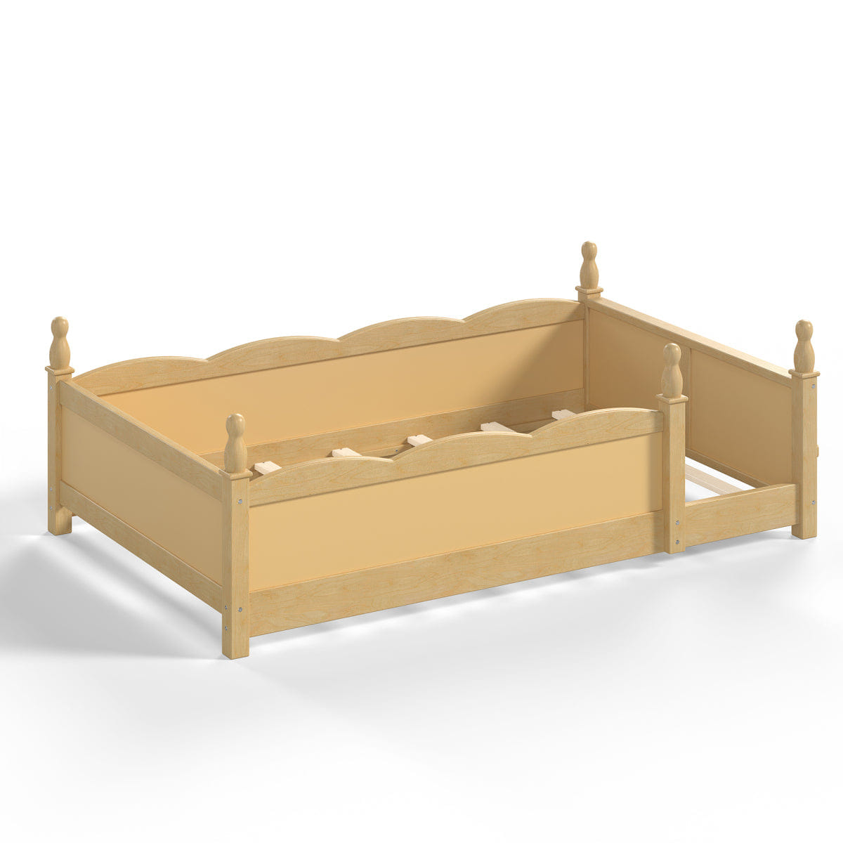 FLOOR Streamdale Twin Floor Bed with Guardrails & Bookshelf