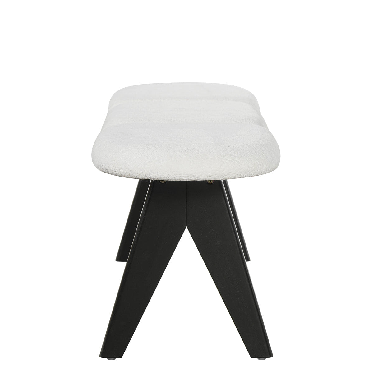 WHITE* Streamdale Upholstered 53" Entryway Bench with White Fabric and Black Legs