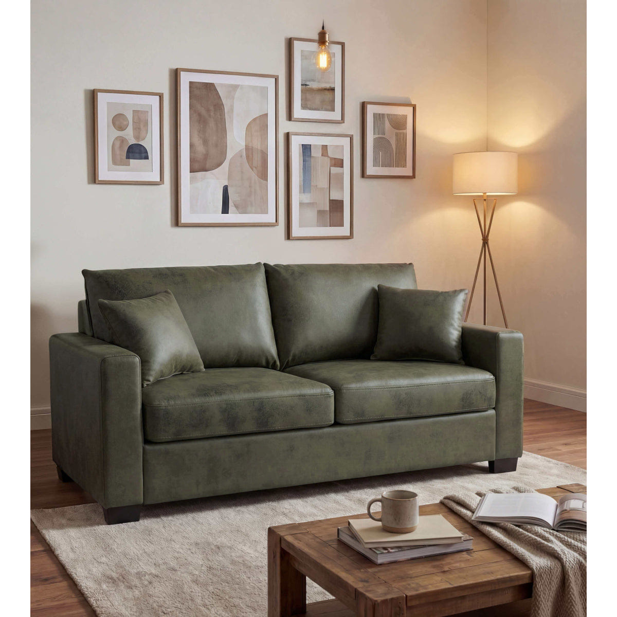 TWO Streamdale 69 - Inch Foil 2 - Seater Sofa with Two Throw Pillows
