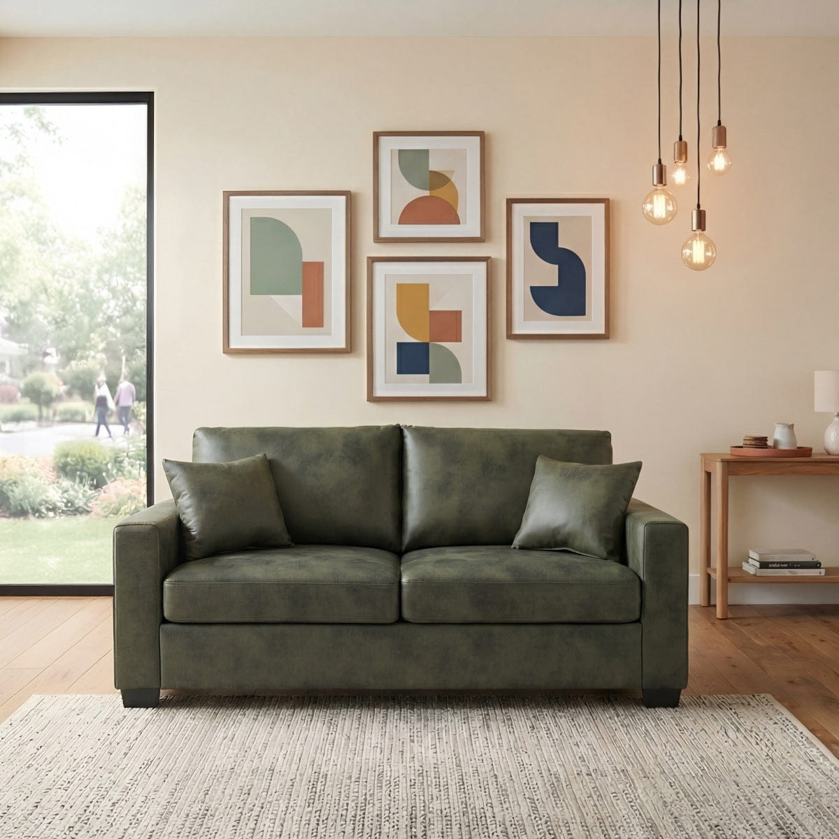 TWO Streamdale 69 - Inch Foil 2 - Seater Sofa with Two Throw Pillows
