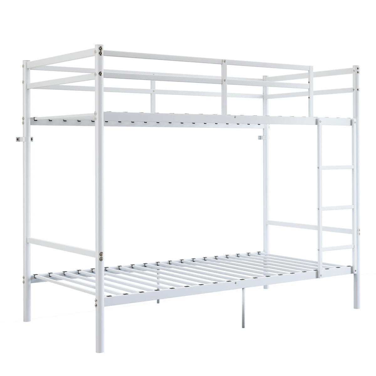 WHITE* Streamdale Twin Over Twin Metal Bunk Bed with Ladder and Under - Bed Storage, White