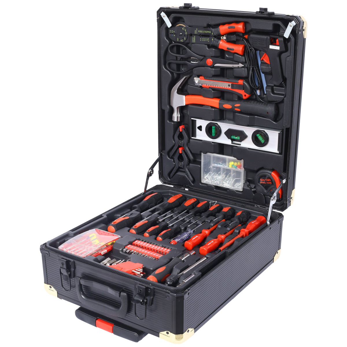 Drawer Streamdale 969 - Piece Home Repair Tool Set with 4 - Drawer Rolling Storage Case - Black