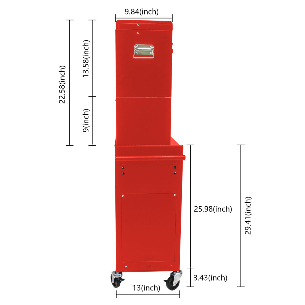 Drawer Streamdale 6 - Drawer Rolling Tool Chest and Cabinet Storage Organizer, Red