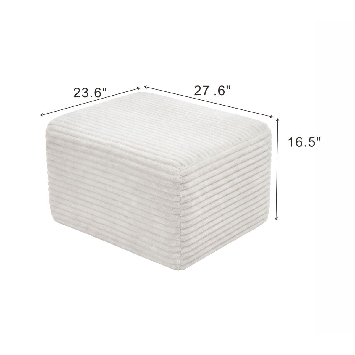 Corduroy Streamdale 27.6" Corduroy Square Upholstered Ottoman