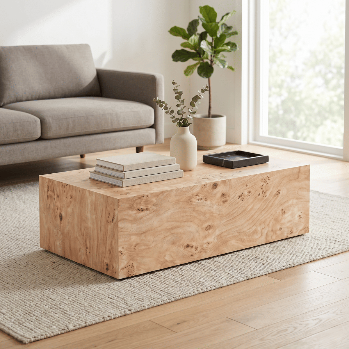 WOOD Streamdale Wood - Grain MDF Square Coffee Table / Side Table (39.4")