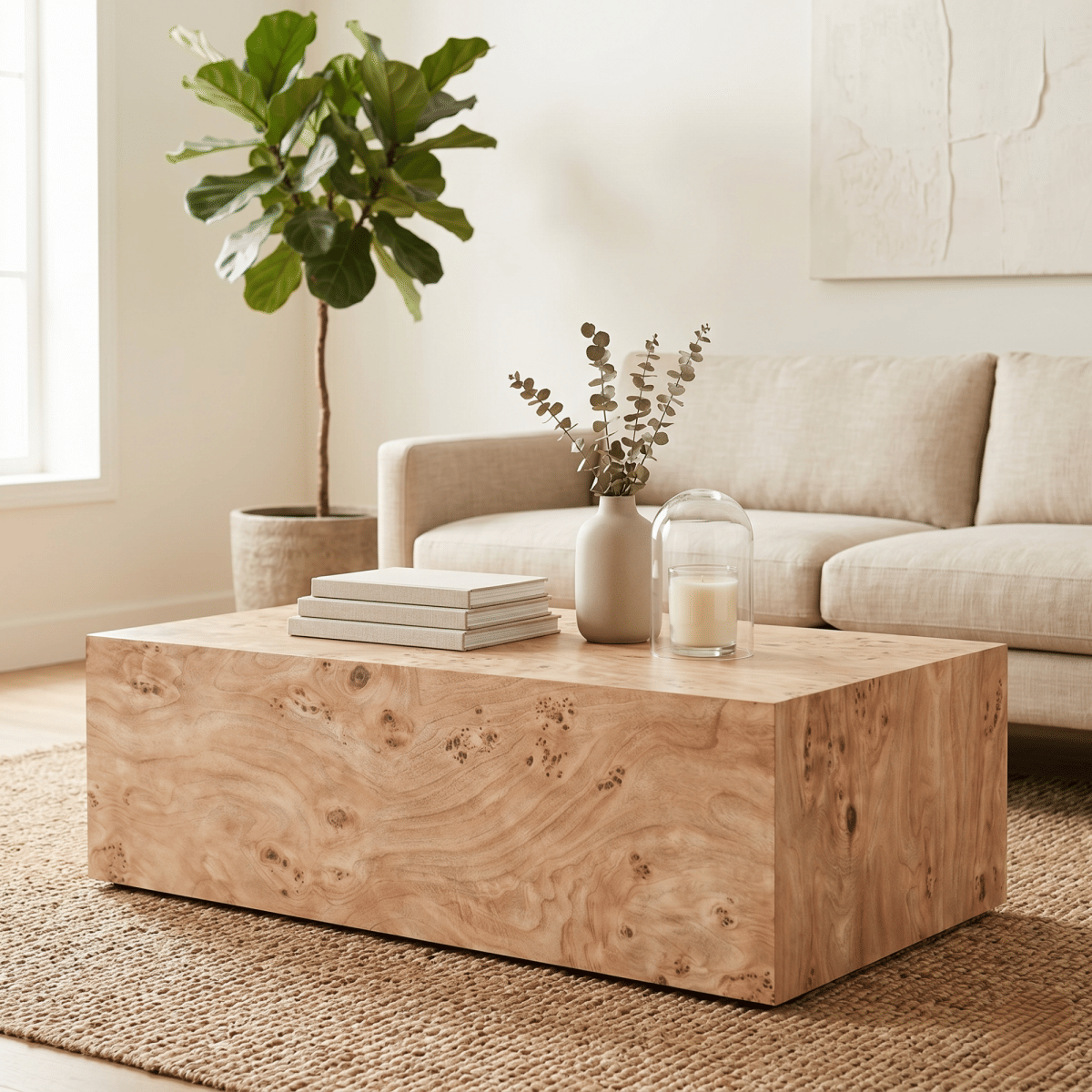 WOOD Streamdale Wood - Grain MDF Square Coffee Table / Side Table (39.4")