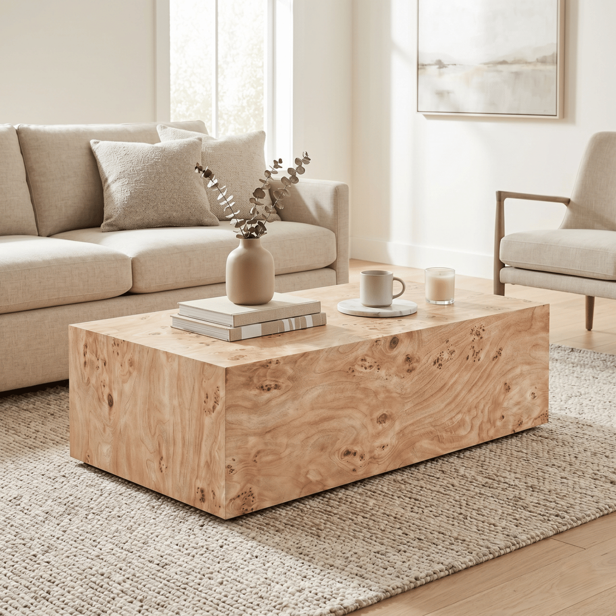 WOOD Streamdale Wood - Grain MDF Square Coffee Table / Side Table (39.4")