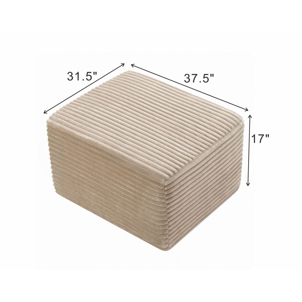 Corduroy Streamdale 37.5" Corduroy Square Upholstered Ottoman Foot Stool